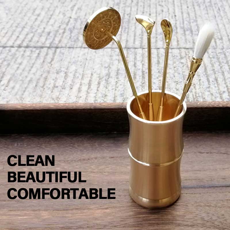 Pure Copper Incense Tool Storage Bottle Incense Shovel Incense Spoon Tool Bottle Copper Bottle Rising