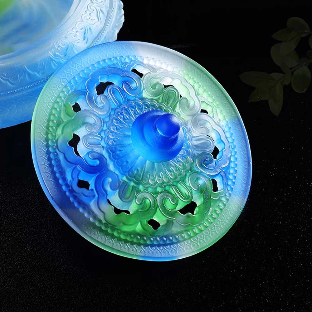 Ancient glass eight auspicious plate incense burner fragrant tea ceremony auspicious cloud sandalwood incense burner