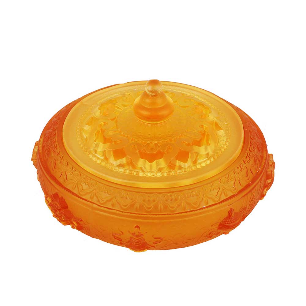 Ancient glass eight auspicious plate incense burner fragrant tea ceremony auspicious cloud sandalwood incense burner