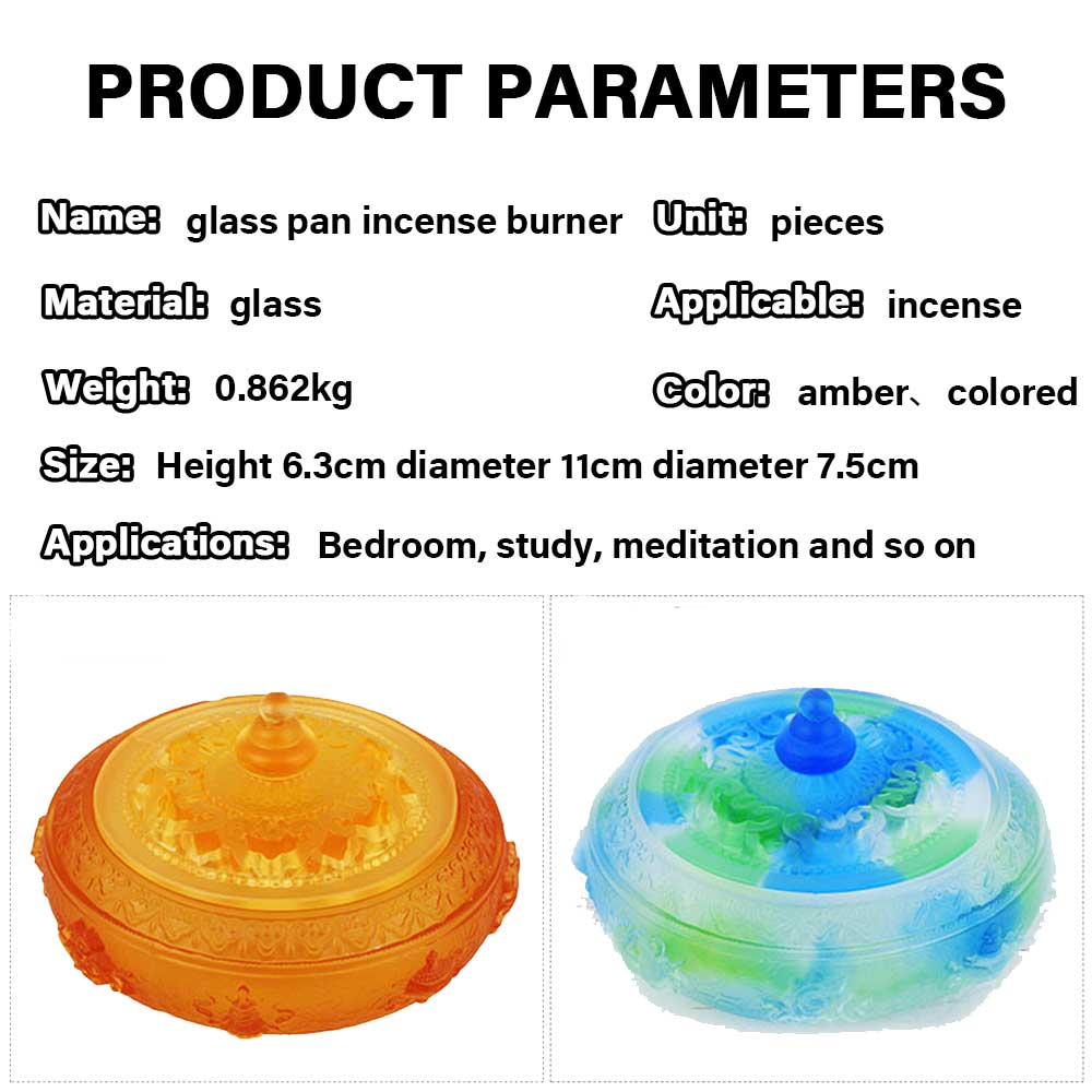 Ancient glass eight auspicious plate incense burner fragrant tea ceremony auspicious cloud sandalwood incense burner