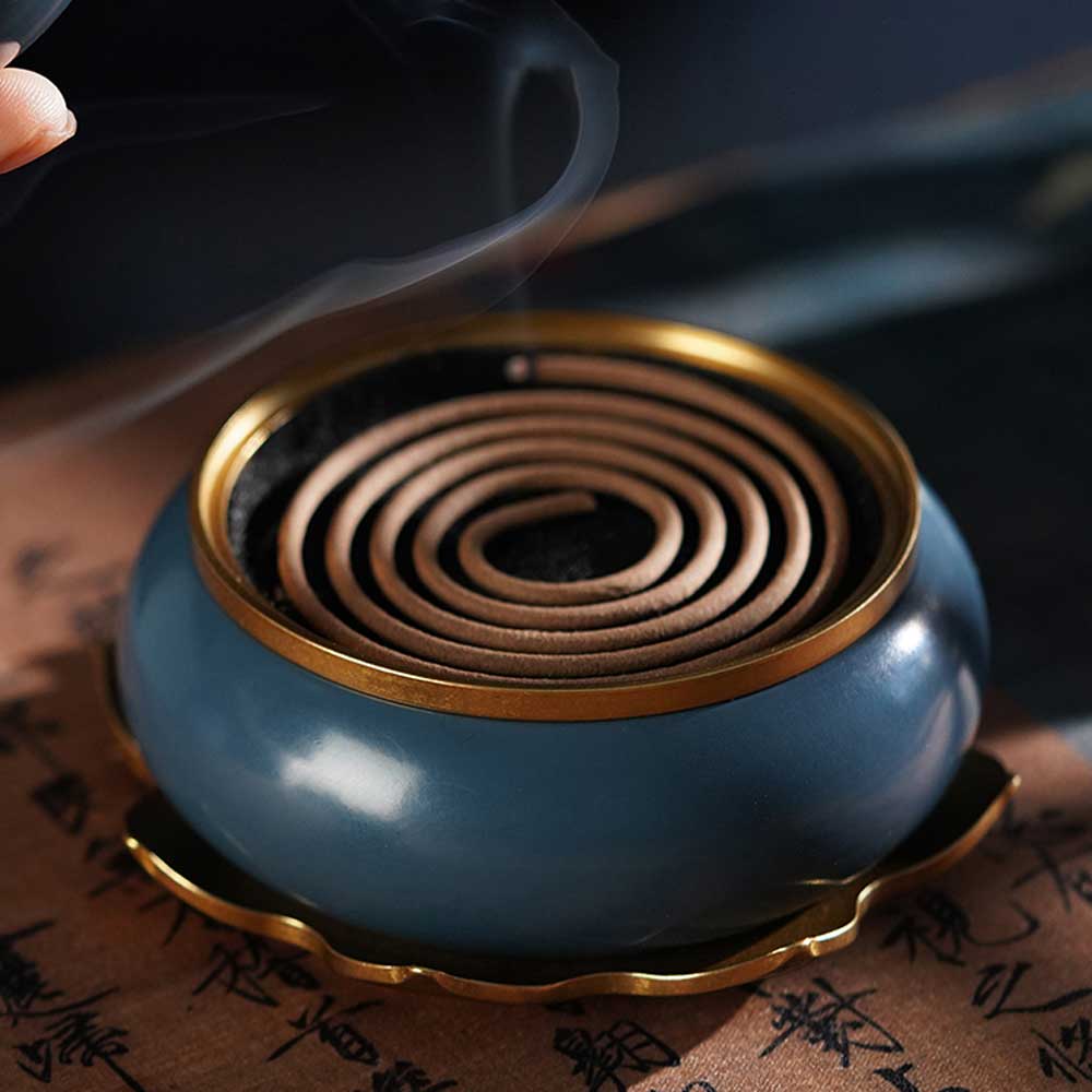 Fragrance Seal Burner Household Indoor Pure Copper Tower Incense Plate Incense Burner Chinese Incense Burner