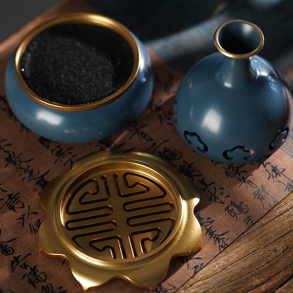 Fragrance Seal Burner Household Indoor Pure Copper Tower Incense Plate Incense Burner Chinese Incense Burner