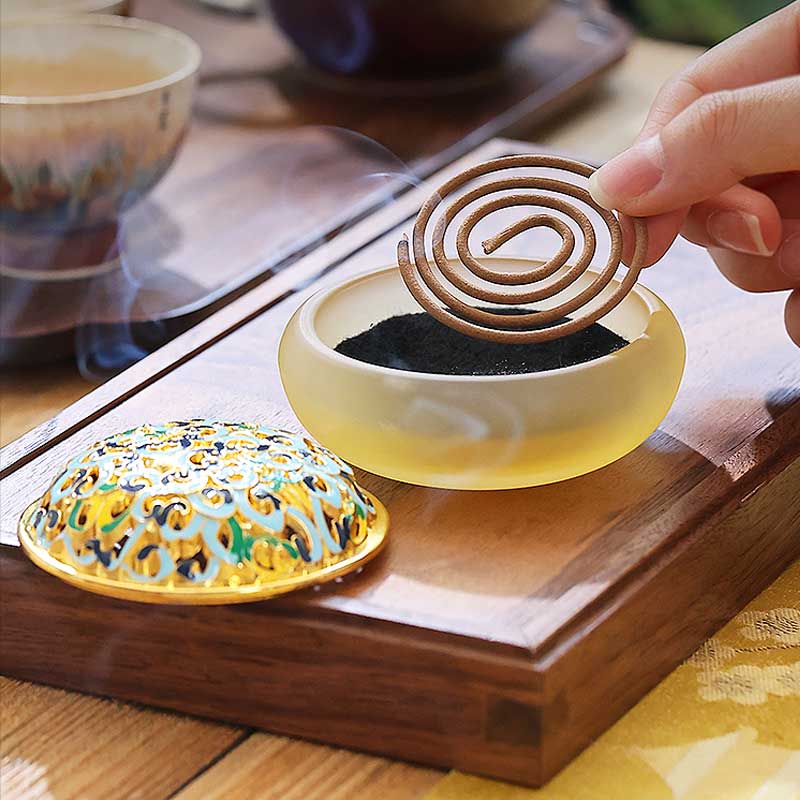 Incense Road Set Glazed Incense Burner Household Indoor Incense Seal Script Set Seal Script Tool Seal Incense Burner Incense Burner