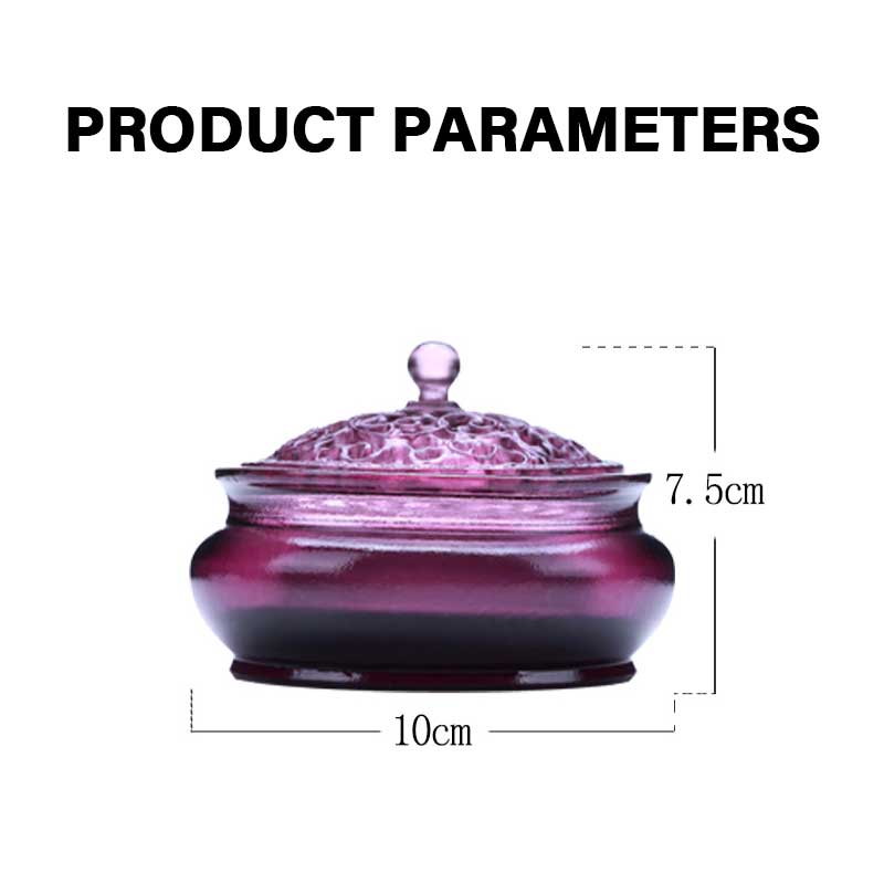 Sandalwood Burner Home Aromatherapy Burner Indoor Tea Ceremony Incense Buddha Zen Thought Colored Glass Pan Incense Backflow Incense Burner Creative Ornament