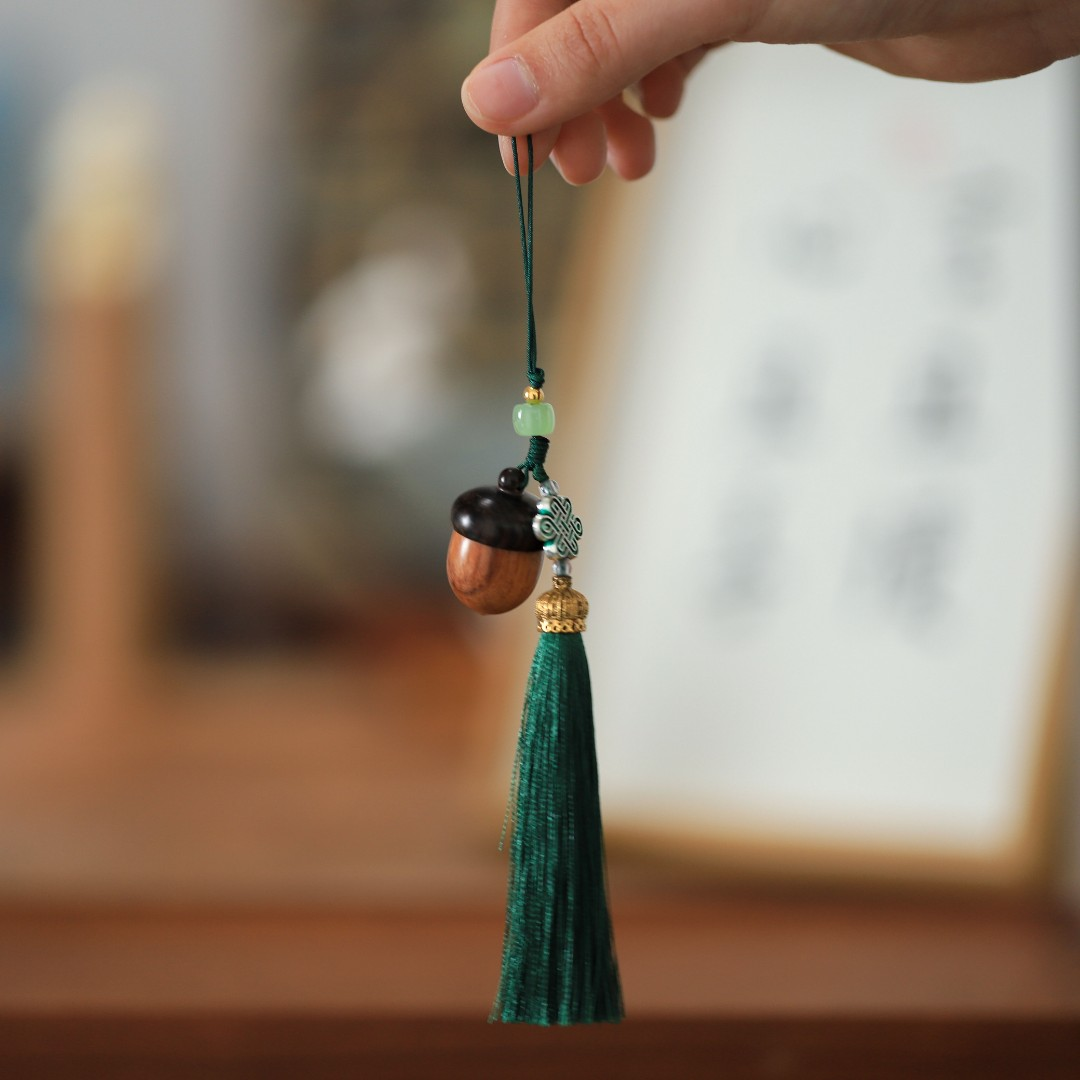 Wooden Bell/Wooden Pine Cone Mobile Phone Pendant