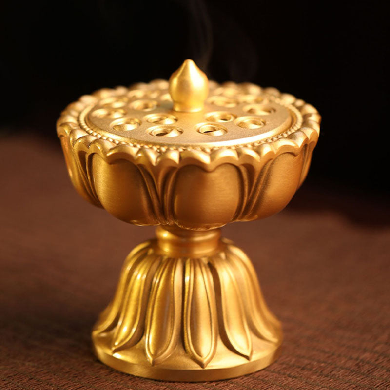 Lotus Lamp Pure Copper Incense Burner Household Indoor Agarwood Ornament